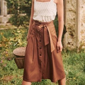 Sézane Amandine Skirt (Coffee)